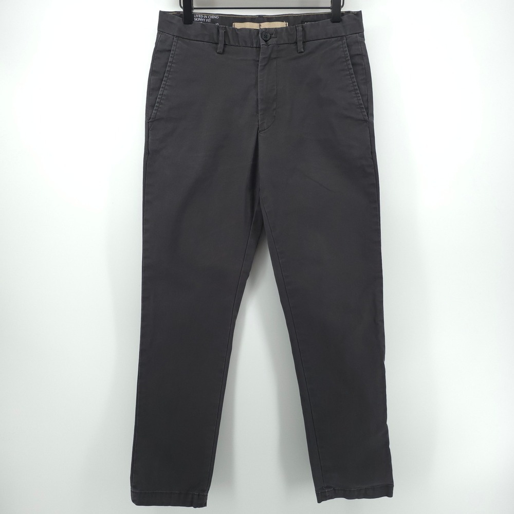 Banana Republic Lived-In Chino‎ Mens Pants 30x30 Flint Gray Skinny Fit